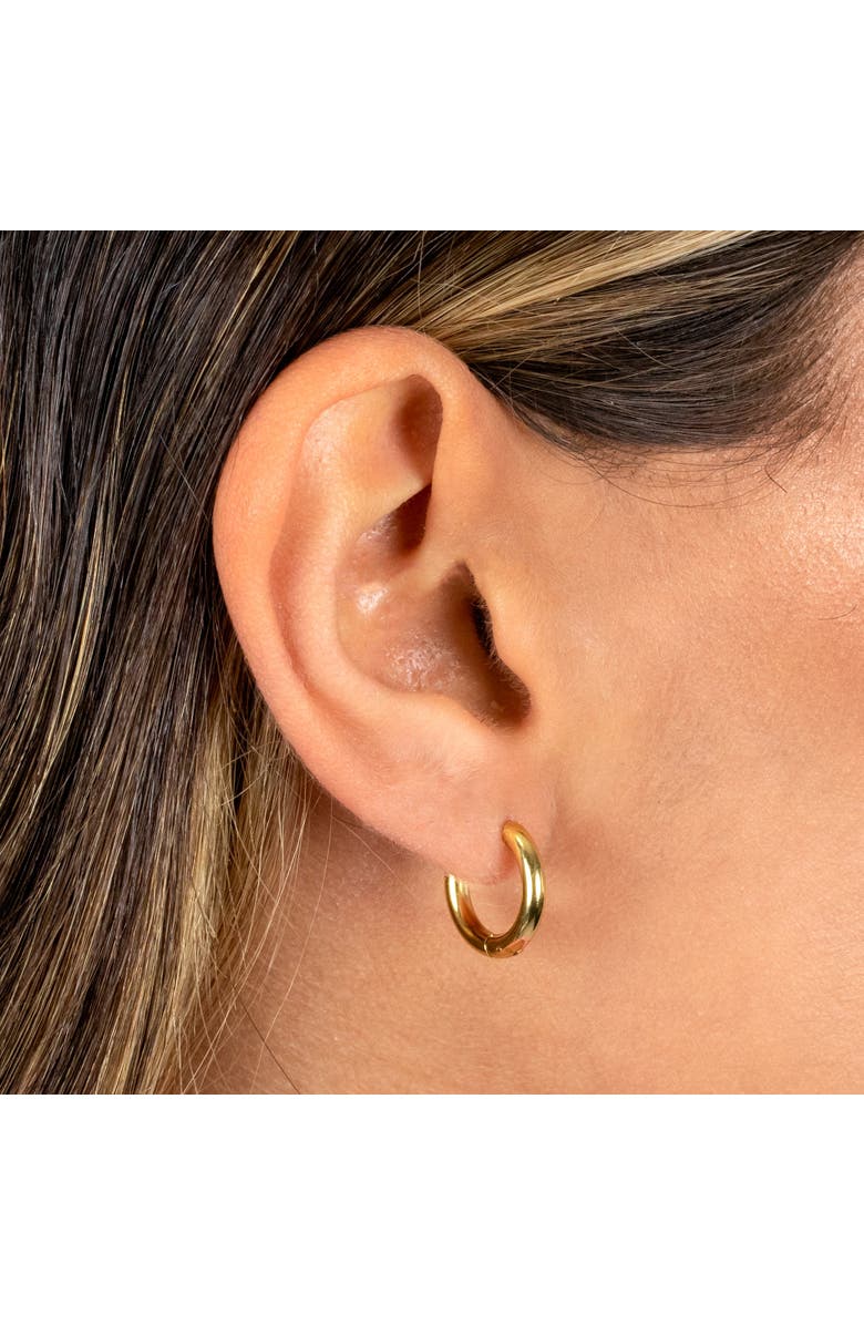 BY ADINA EDEN Solid Wide Rounded Huggie Earring, Alternate, color, Gold