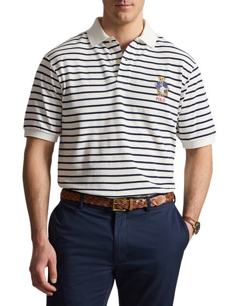Big & Tall Newport Bear Striped Polo Shirt