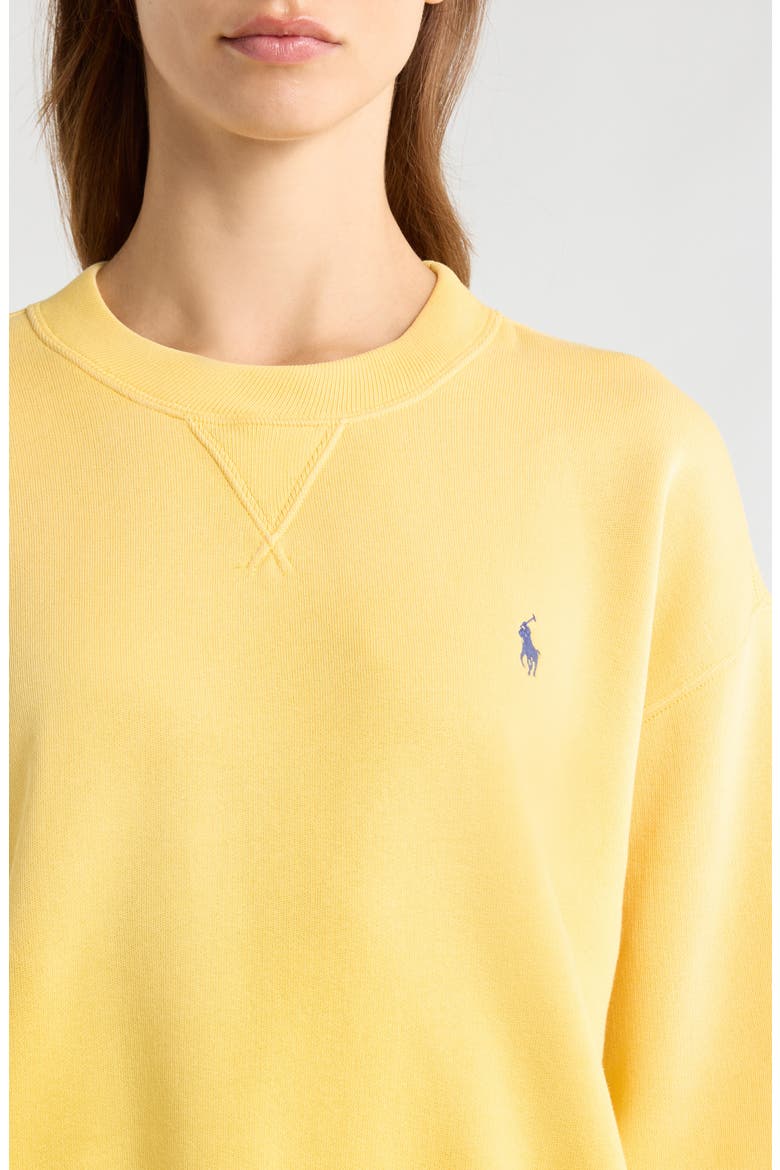 Fleece Crewneck Sweatshirt, Alternate, color, YELLOW