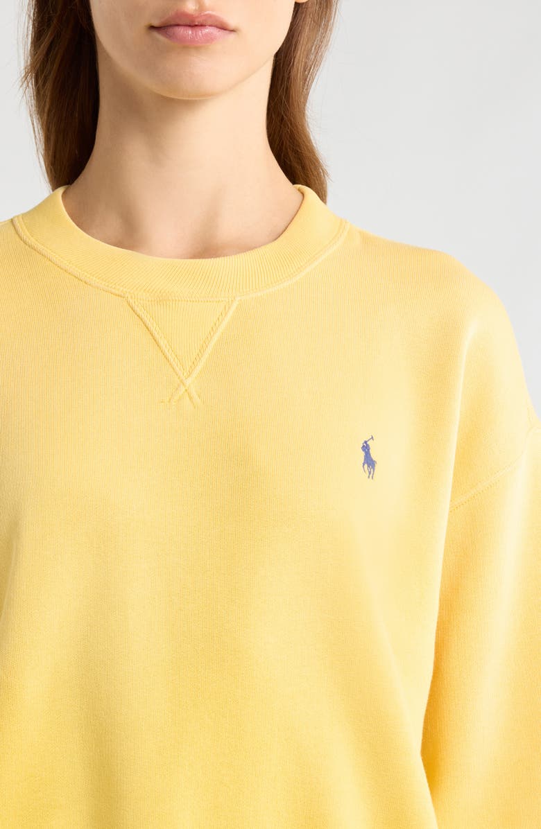 Polo Ralph Lauren Fleece Crewneck Sweatshirt, Alternate, color, Collegiate Yellow
