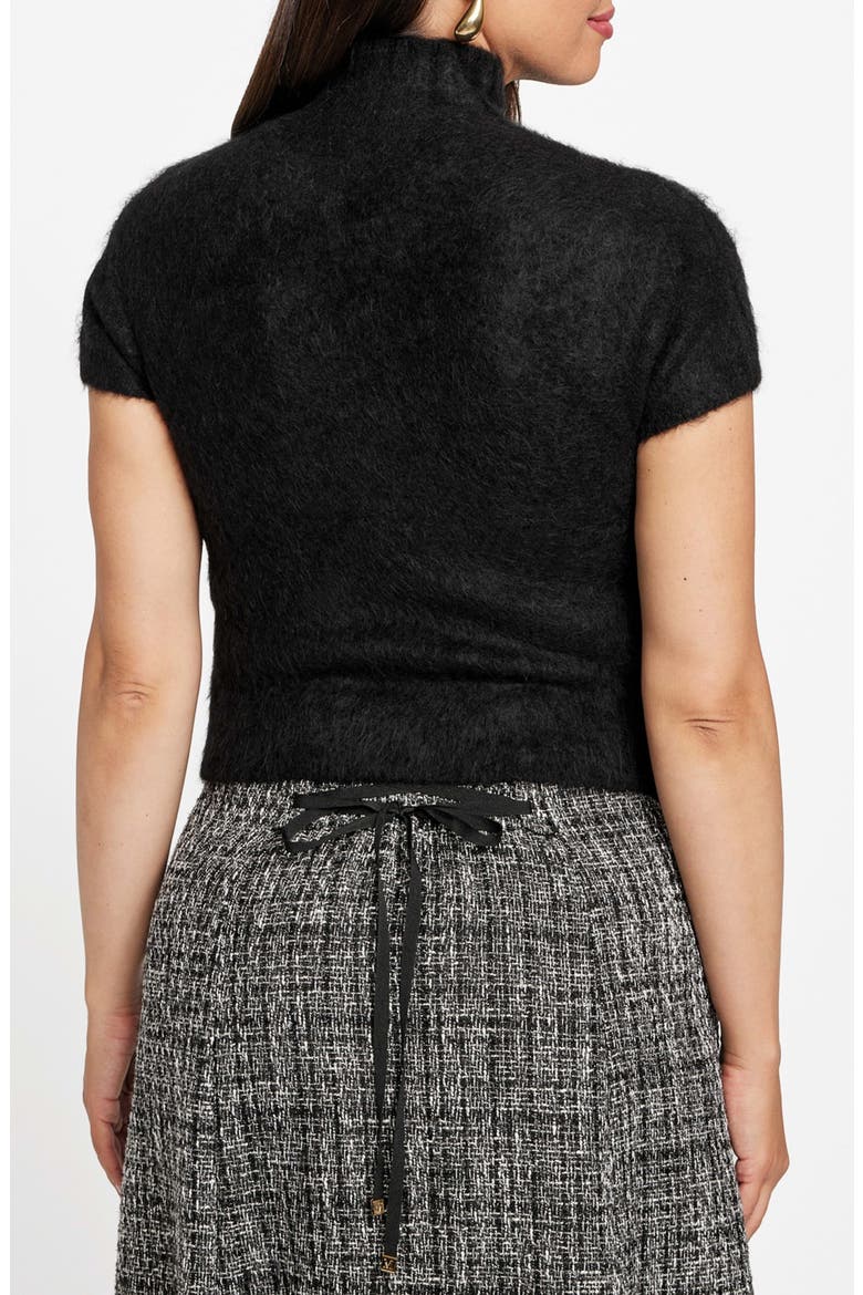Agnes Alpaca Blend Short Sleeve Sweater, Alternate, color, JBLACK-BLACK