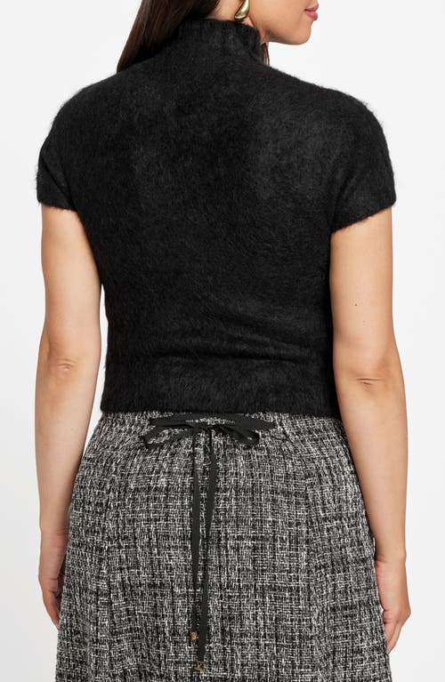 Marciano Agnes Alpaca Blend Short Sleeve Sweater In Black