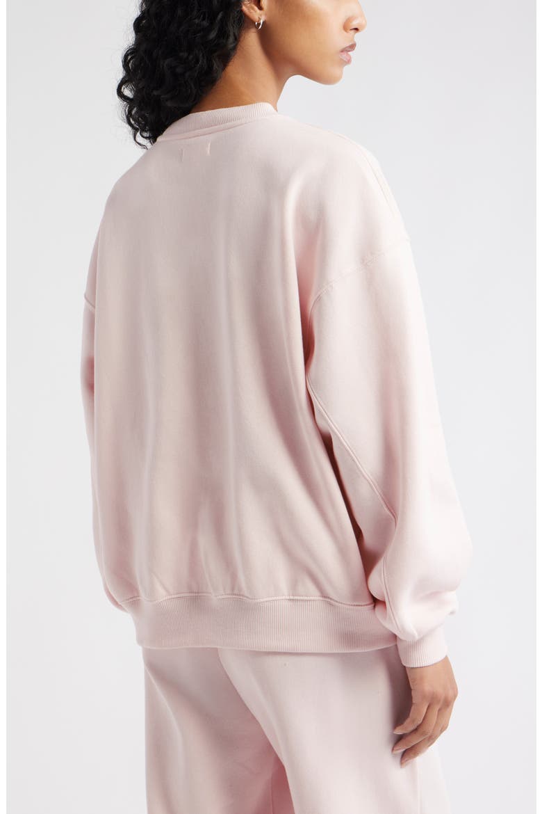 Relaxed Cotton Blend Sweatshirt, Alternate, color, PINK PRIMROSE