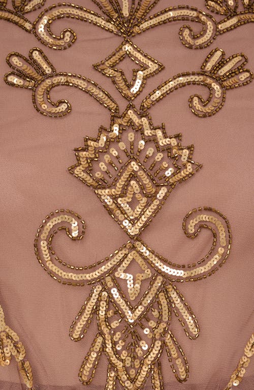 ADRIANNA PAPELL ADRIANNA PAPELL BEADED BLOUSON EVENING GOWN
