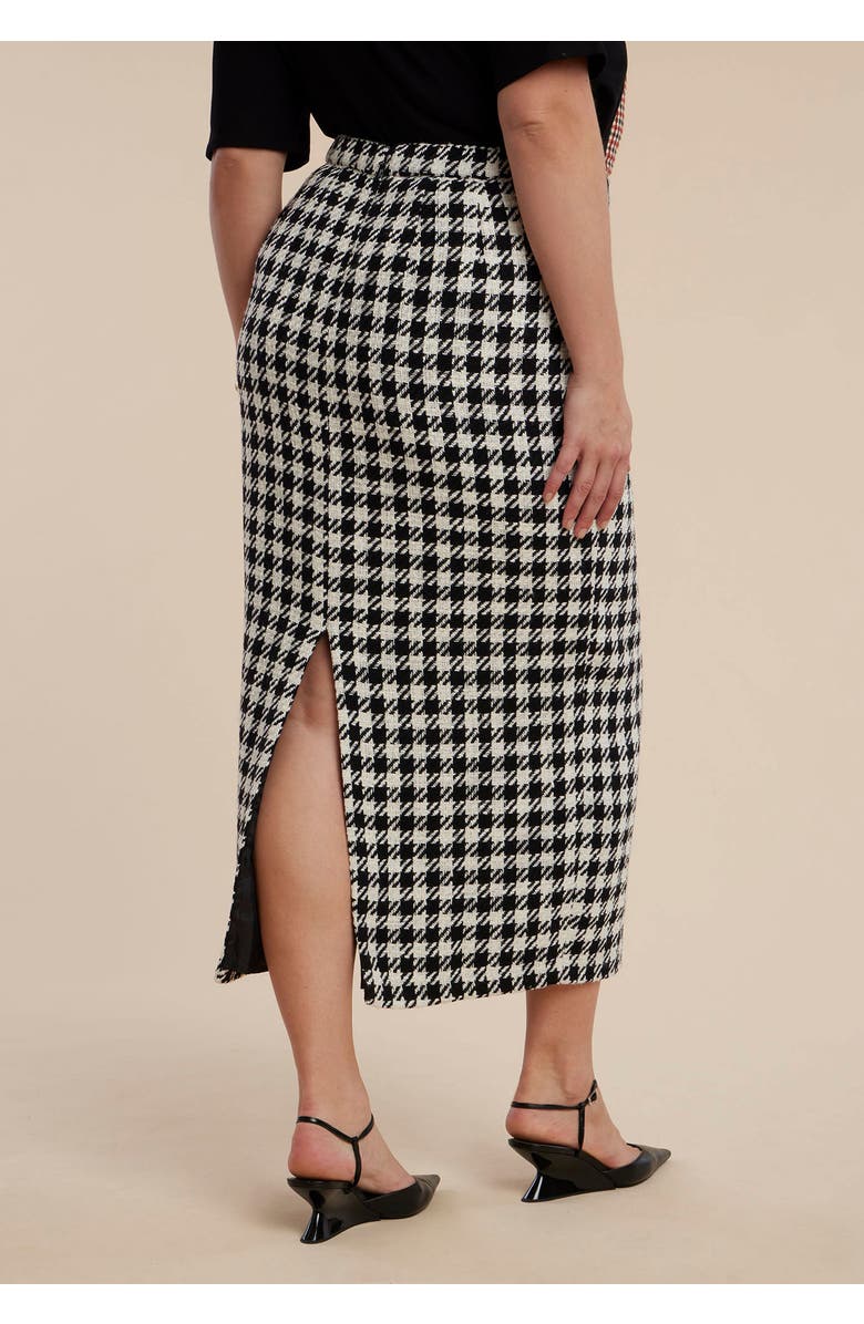 ELOQUII Houndstooth Column Maxi Skirt, Alternate, color, 