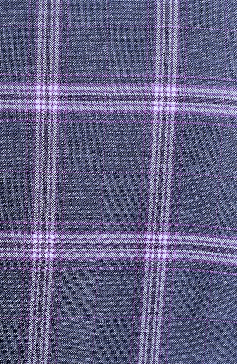 SAVILE ROW CO Savoy Plaid Peak Lapel Blazer, Alternate, color, Grey