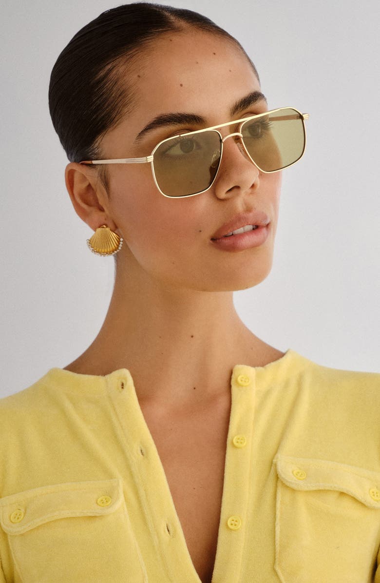 AIRE Equator 55mm Aviator Sunglasses, Alternate, color, Gold / Vintage Tort / Sage