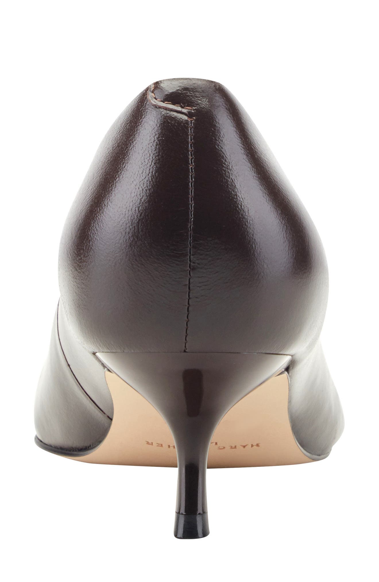 Calynna Pointed Toe Kitten Heel Pump, Alternate, color, DARK BROWN/ BROWN