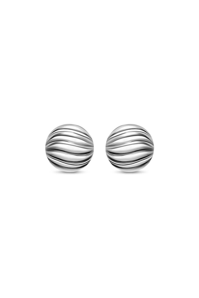 Sculpted Cable Stud Earrings, Main, color, SILVER