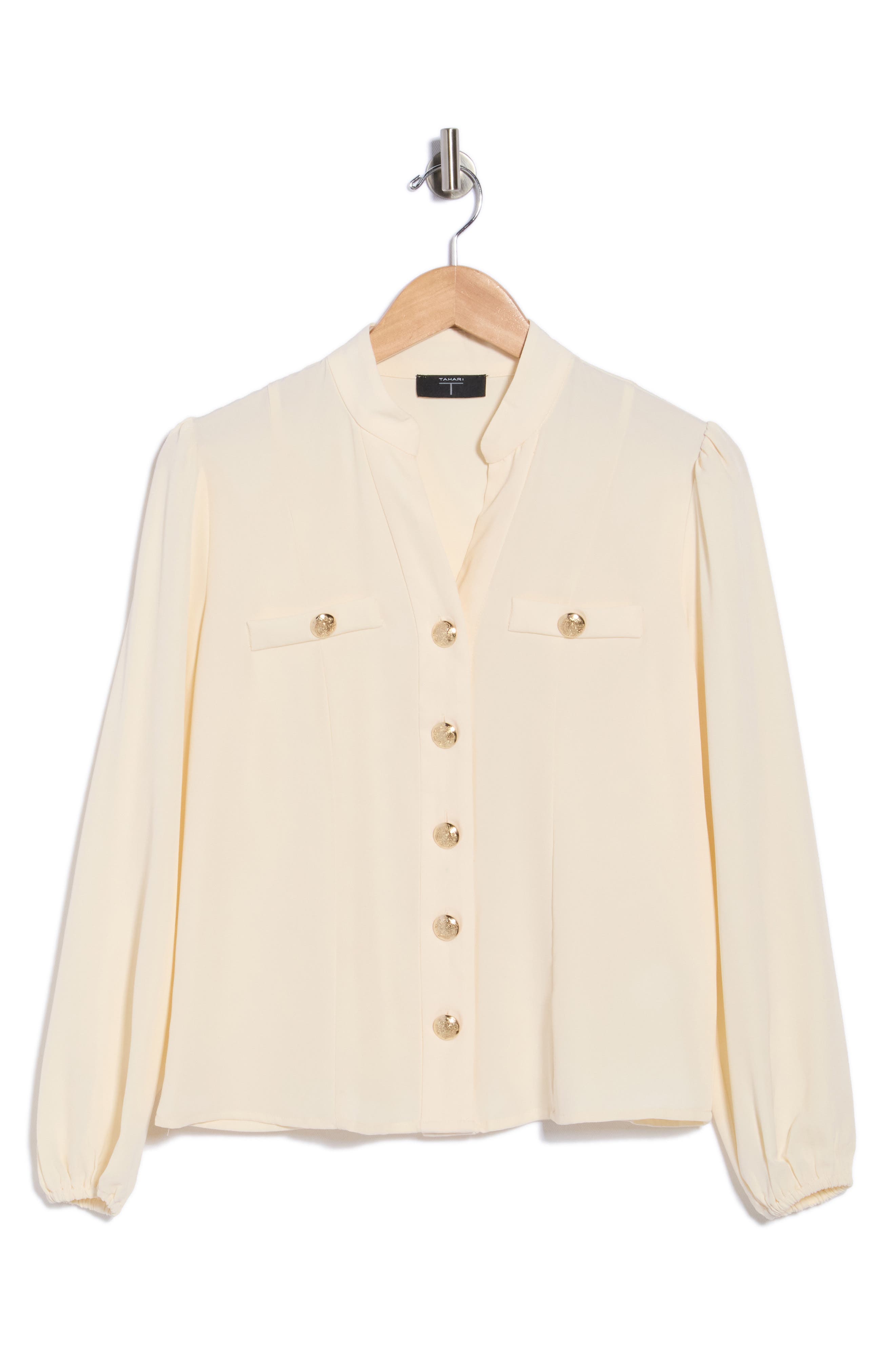 Stand Collar Button Front Shirt