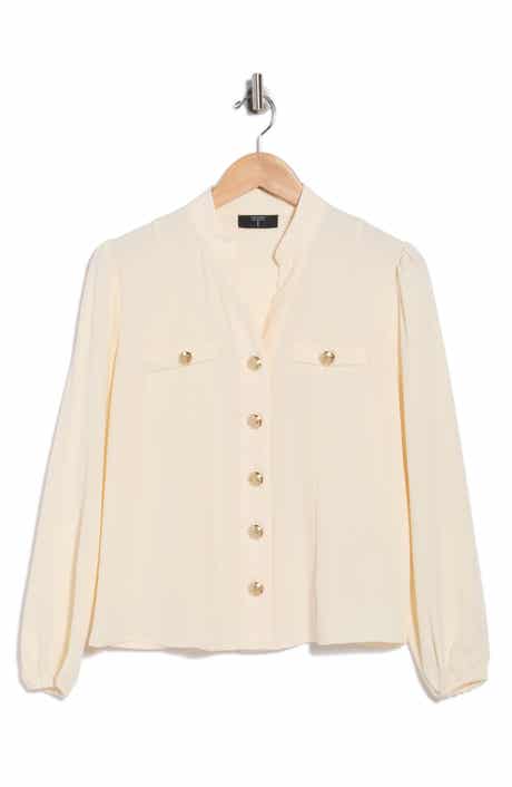 Stand Collar Button Front Shirt