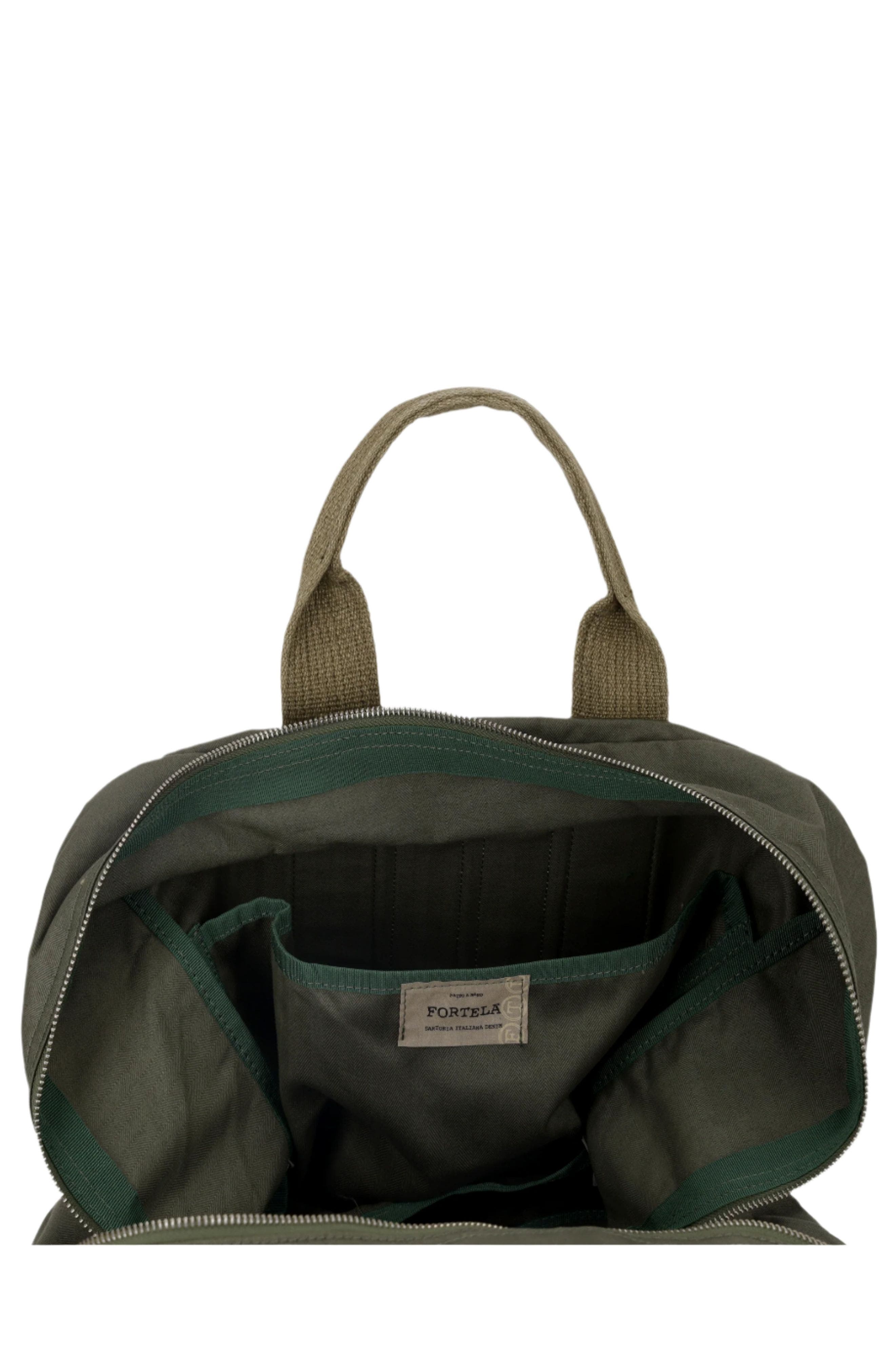 Fortela Aviatorbag Herringbone Cotton Bag, Alternate, color, Green
