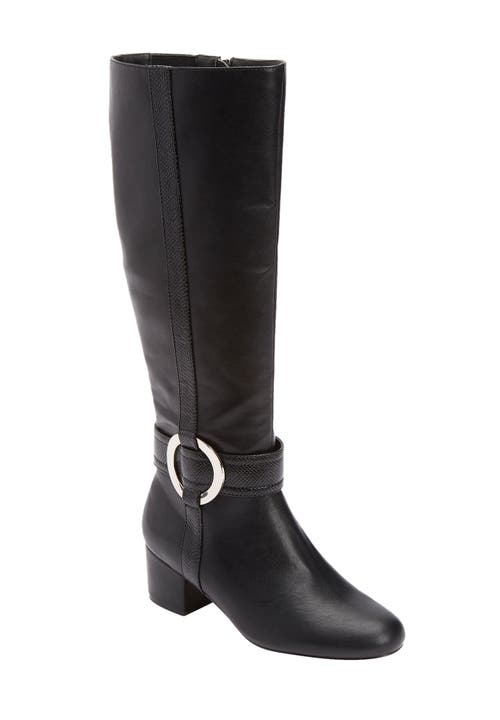 Comfortview The Vale Tall Wide Calf Boot In Black
