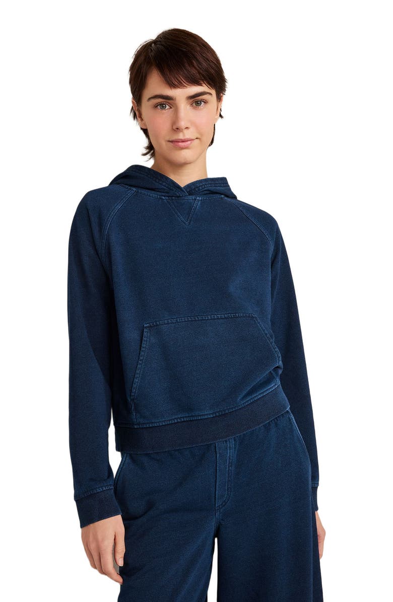 Haven Well Within Indigo Cotton Terry Hoodie, Main, color, Dark Indigo Wash