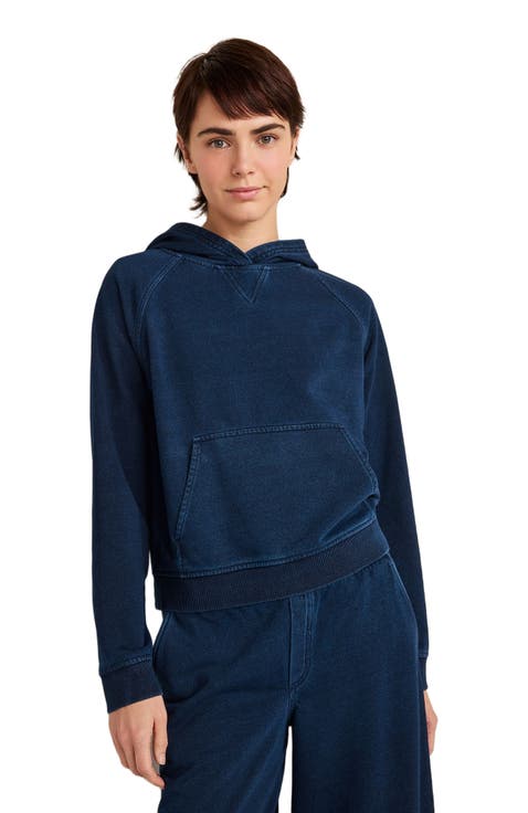 Indigo Cotton Terry Hoodie
