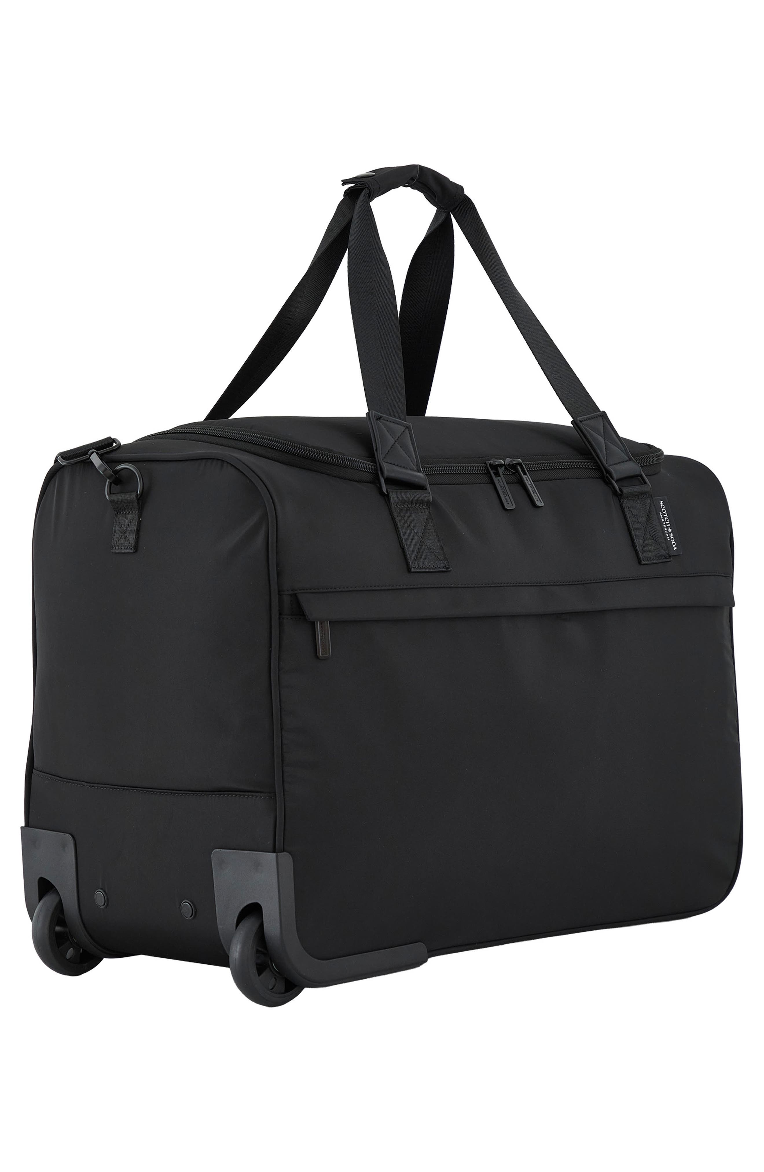 Scotch & Soda Eindhoven Rolling Weekender Bag, Alternate, color, Black