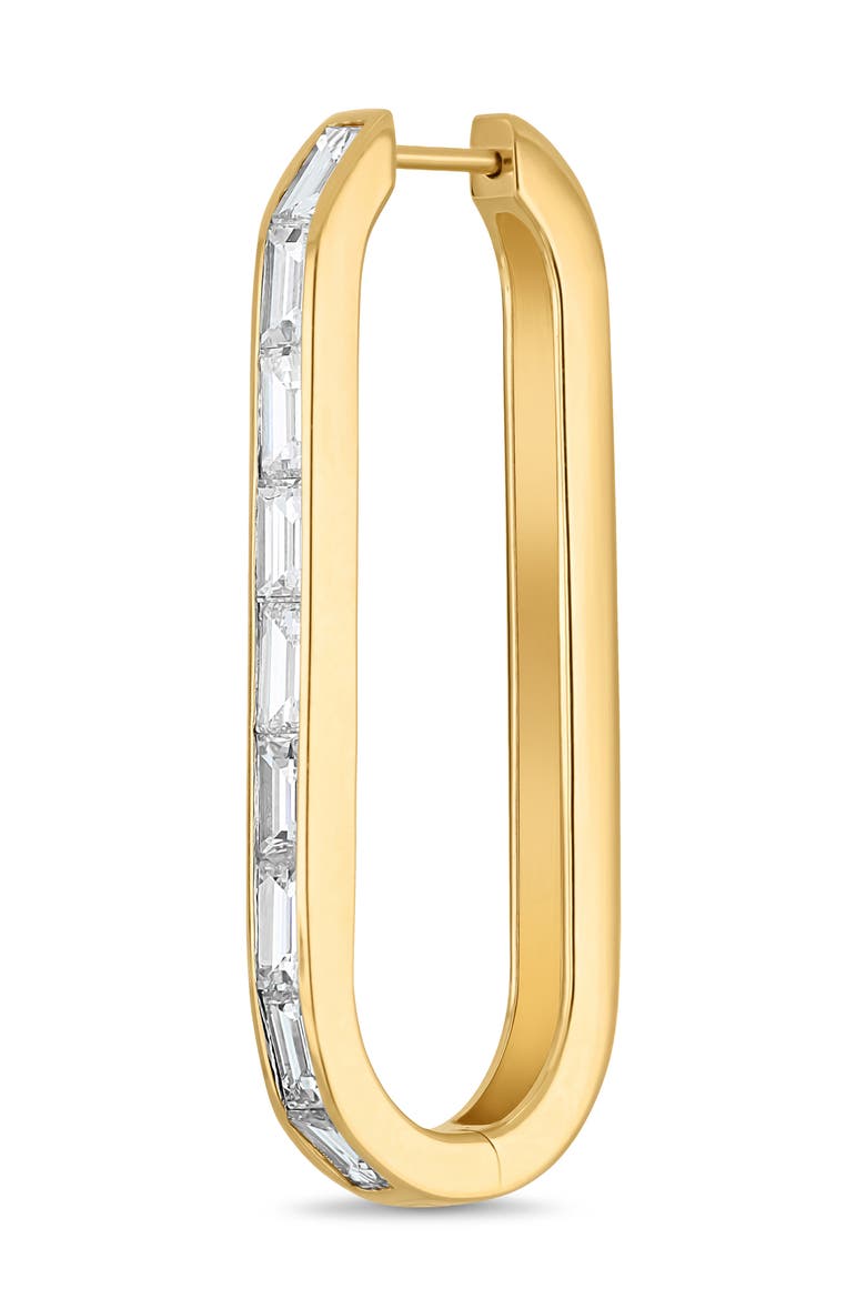Gatsby Luxe Diamond Elongated Hoop Earrings, Alternate, color, 18K YELLOW GOLD