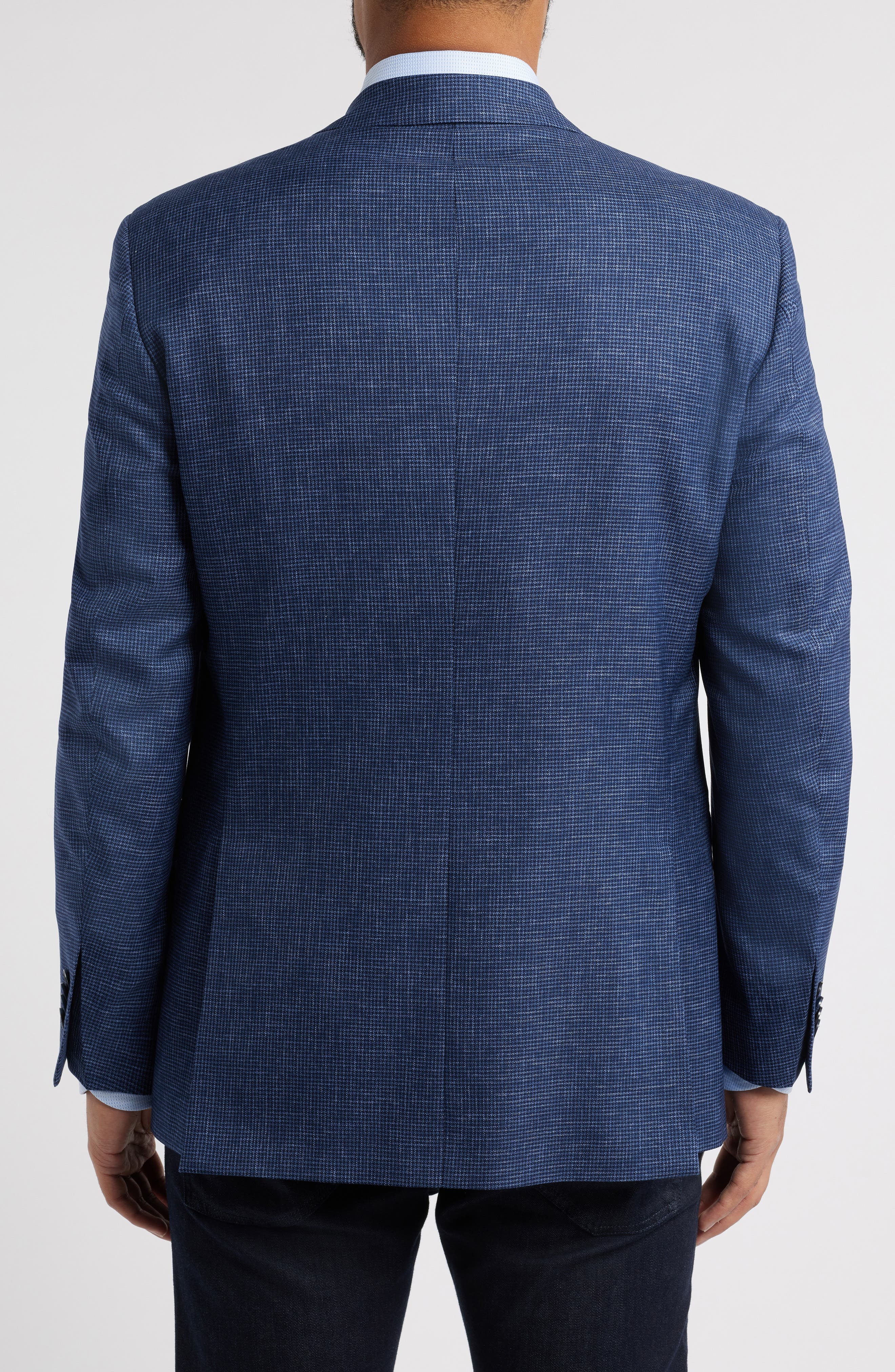 Flynn Classic Fit Blue Microcheck Wool Sport Coat - image 2