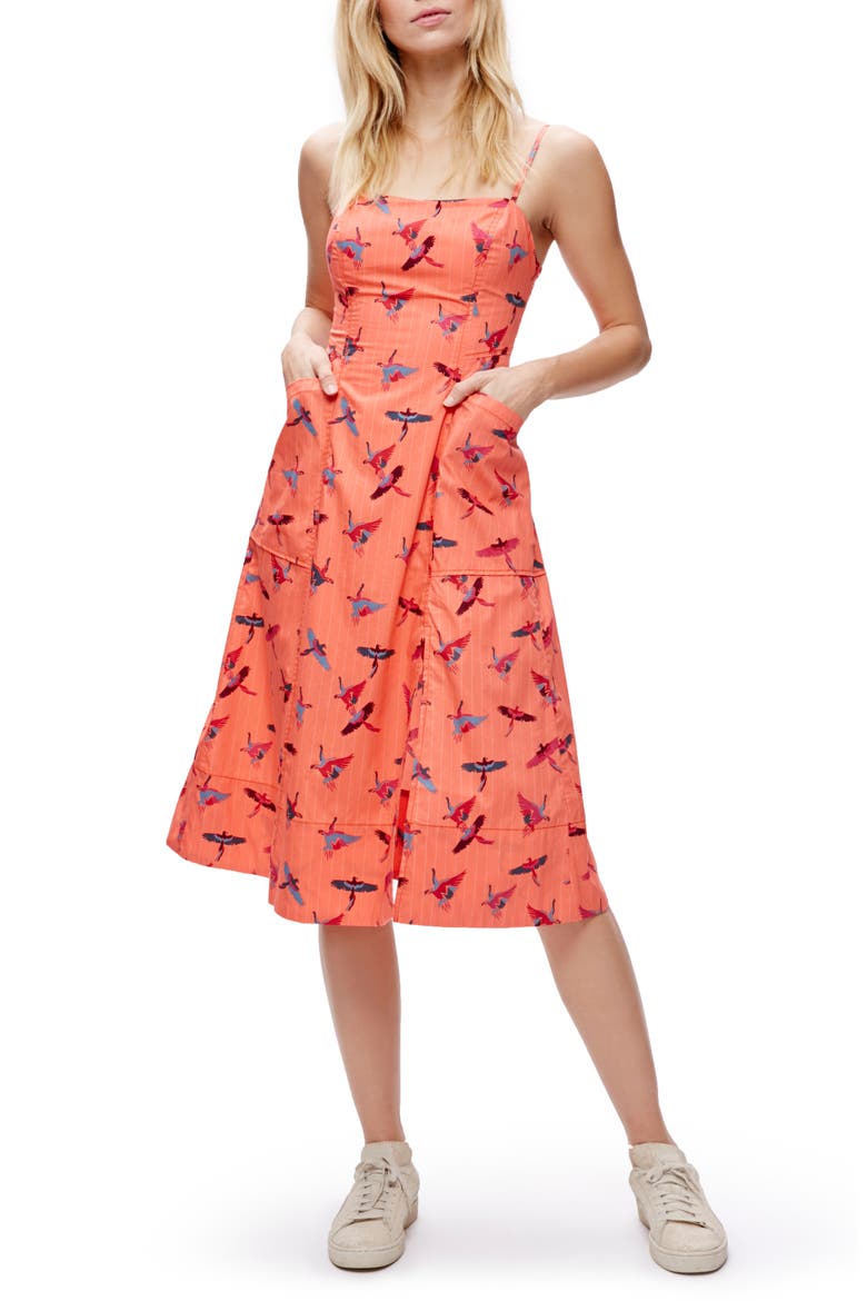 Sunshine of Your Love Cotton Midi Dress, Alternate, color, RED COMBO