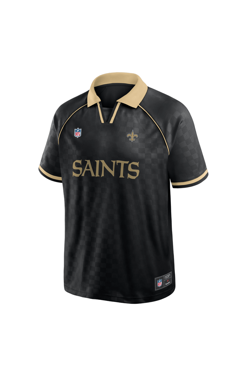 FANATICS Men's Fanatics Black/Gold New Orleans Saints Homerun Raglan V-Neck Polo, Alternate, color, Black
