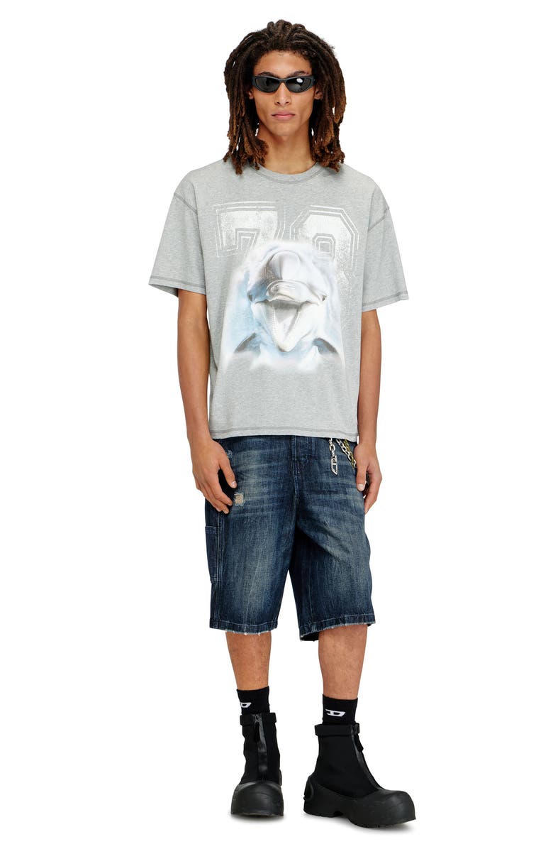 DIESEL<sup>®</sup> T-Boxt Dolphin Graphic T-Shirt, Alternate, color, 032 - Melange Grey