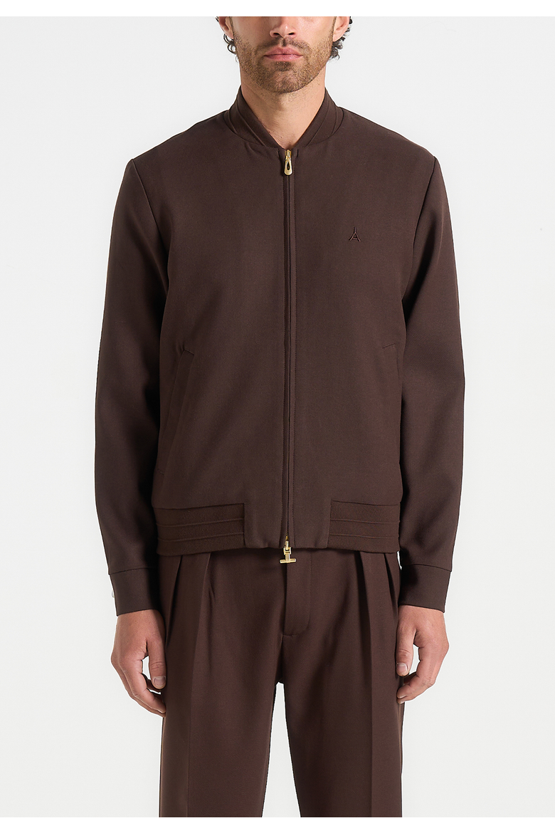 Sami - Tailored Wool Blend Bomber, Alternate, color, Brown