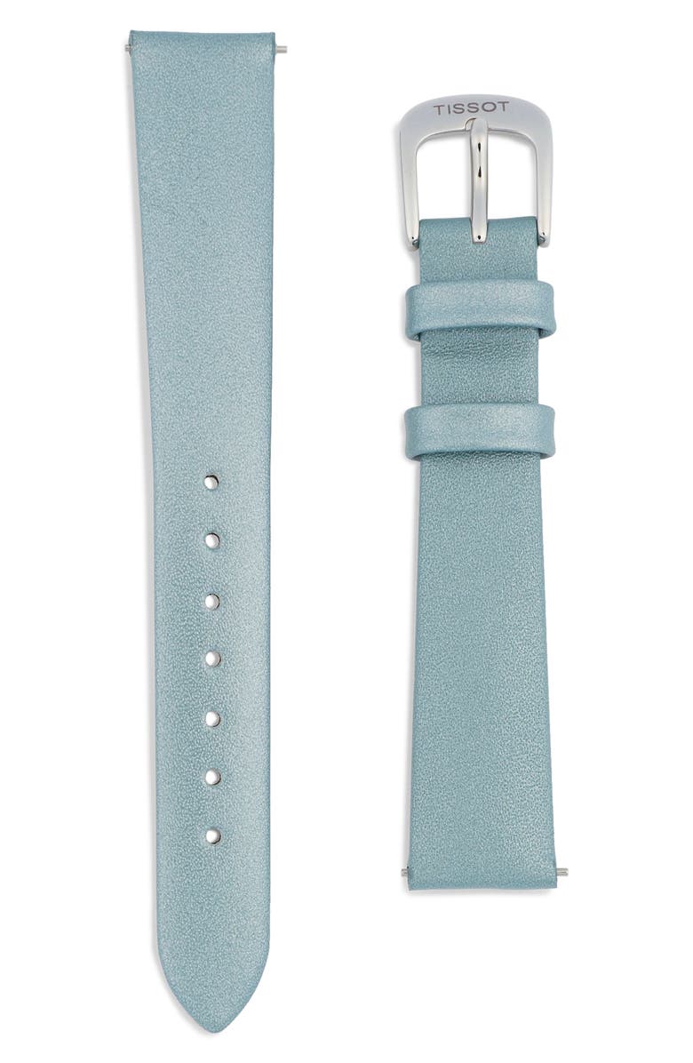 Tissot Odaci-T Leather Strap Watch, 33mm, Alternate, color, Silver