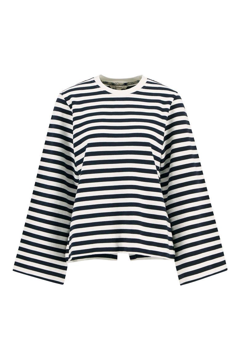 Layla Stripe Sweatshirt, Alternate, color, CLOUD/ DARK NAVY STRIPE