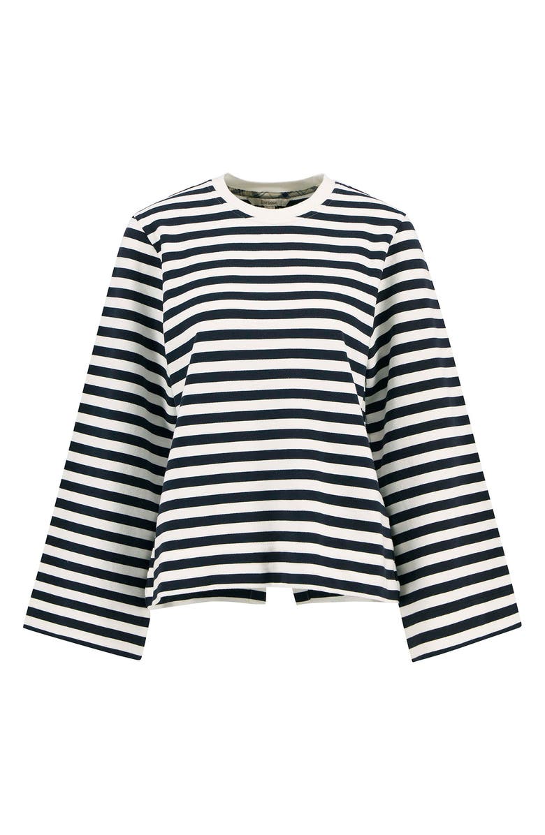 Barbour Layla Stripe Sweatshirt, Alternate, color, Cloud/ Dark Navy Stripe