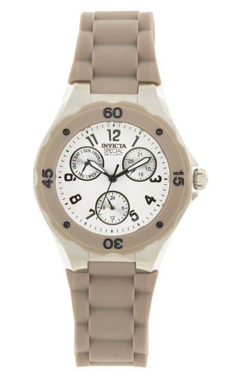 Angel Lady Silicone Strap Watch, 38mm