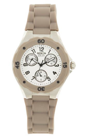 Invicta Angel Lady Silicone Strap Watch, 38mm In Brown