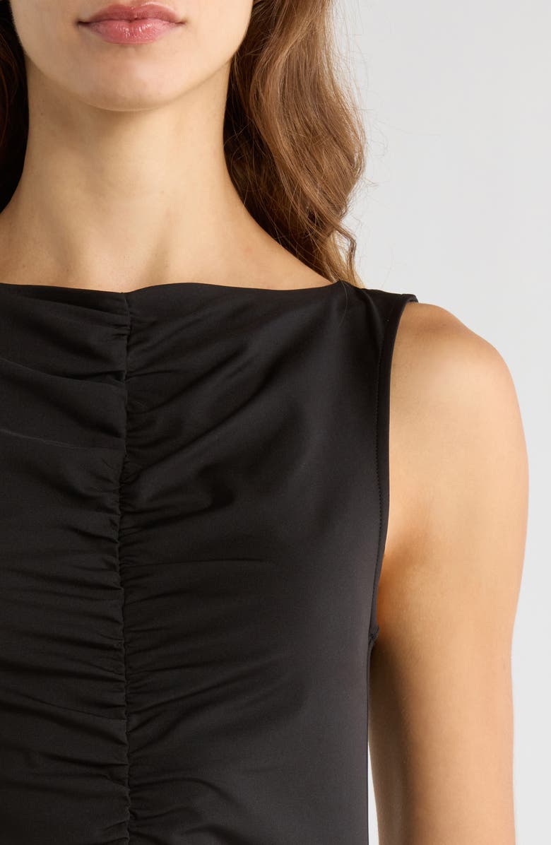 FRAME Ruched Sleeveless Top, Alternate, color, Black