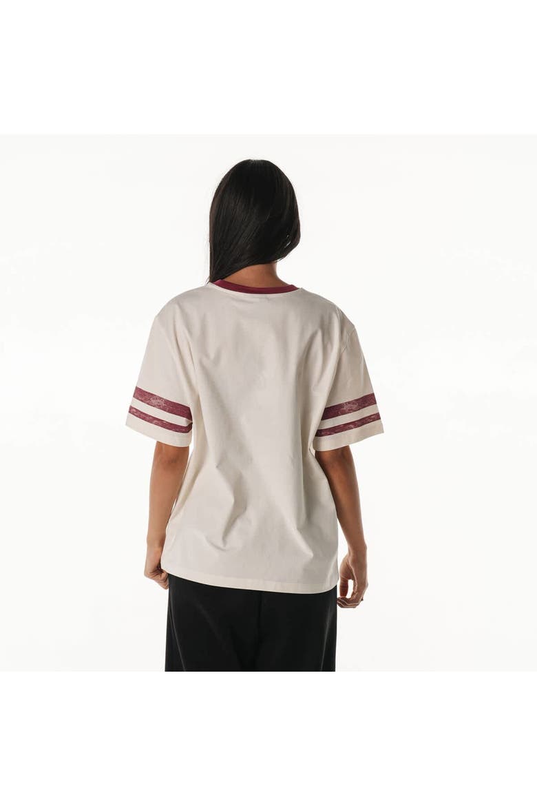 Women's The Wild Collective  Cream Washington Commanders Vintage Drop Shoulder Oversized Boyfriend T-Shirt, Alternate, color, Cream