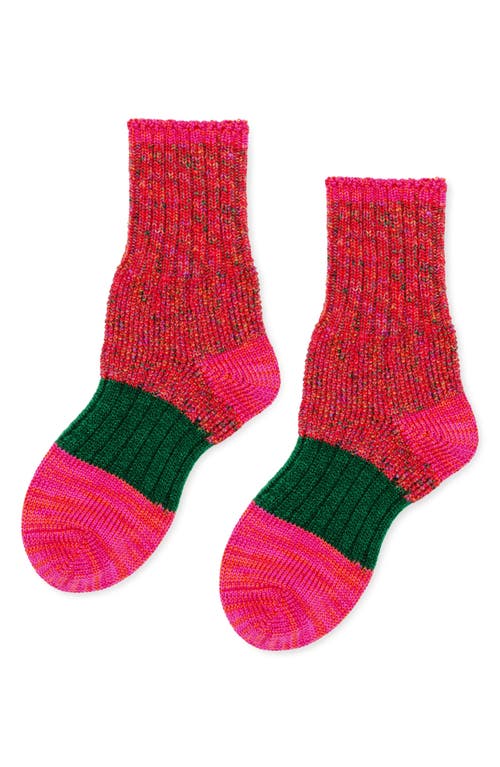 HANSEL FROM BASEL HANSEL FROM BASEL PIXIE DAPPLE COTTON & WOOL BLEND CREW SOCKS