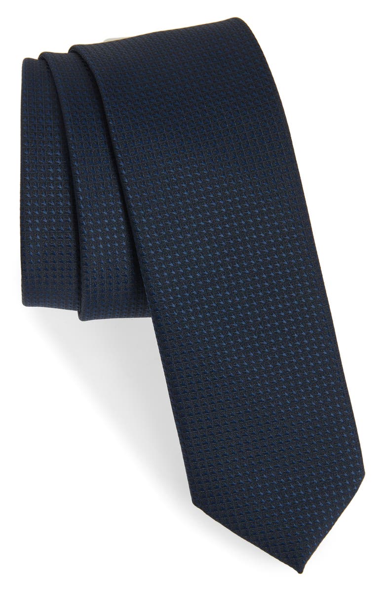 BOSS Neat Skinny Recycled Polyester Tie, Main, color, 