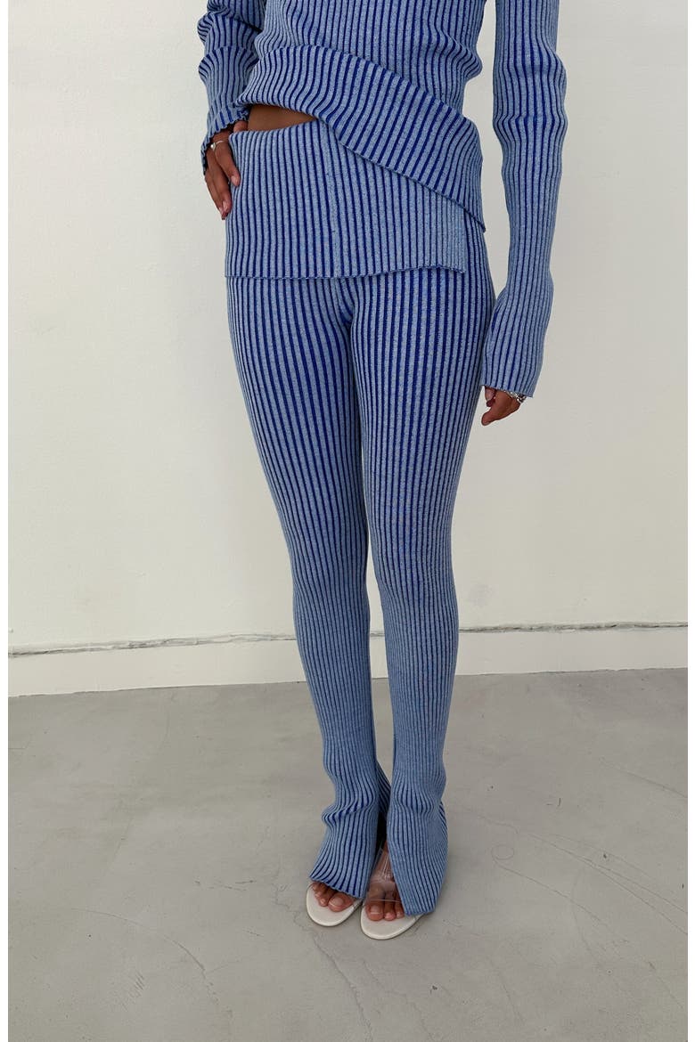 Eija Rib Knit Leggings, Alternate, color, Blue / White
