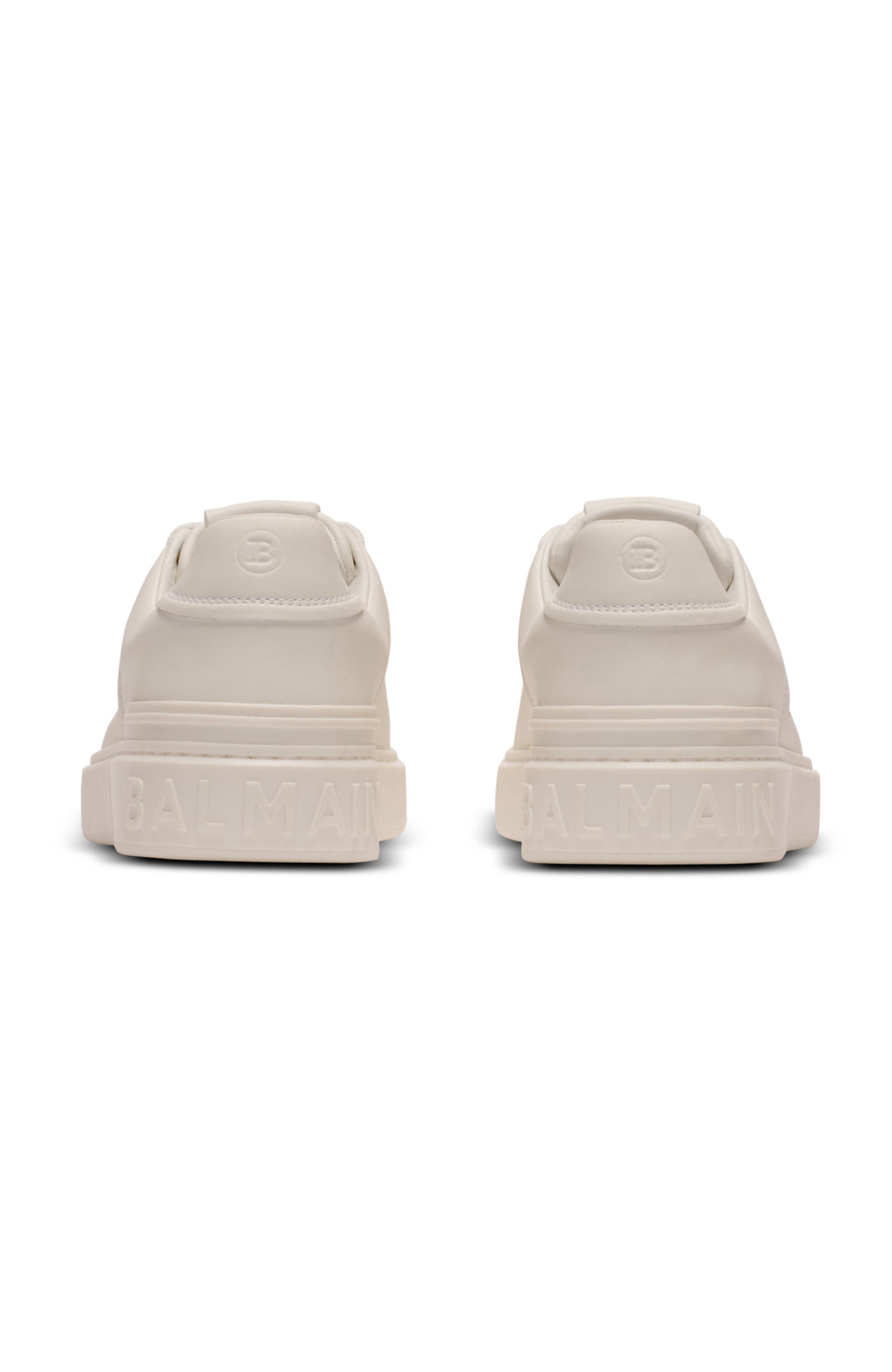 Balmain B-Court printed calfskin trainers, Alternate, color, White