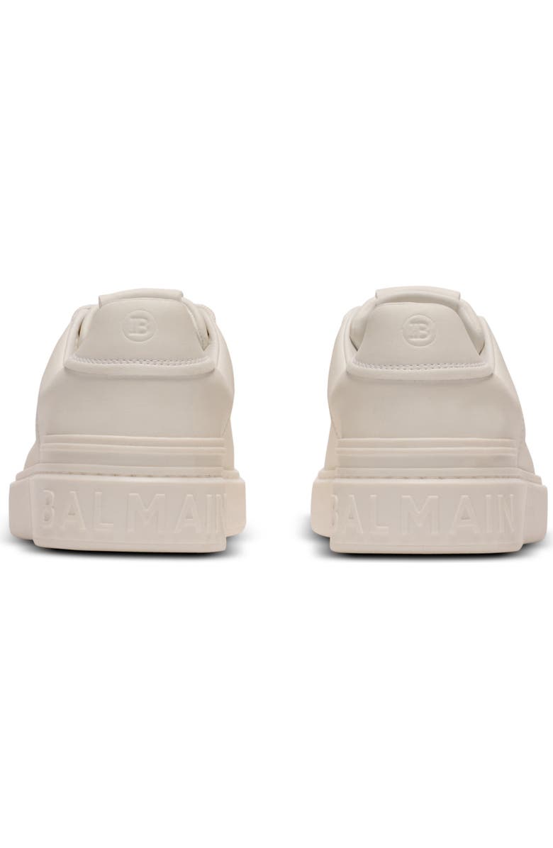 Balmain B-Court printed calfskin trainers, Alternate, color, White