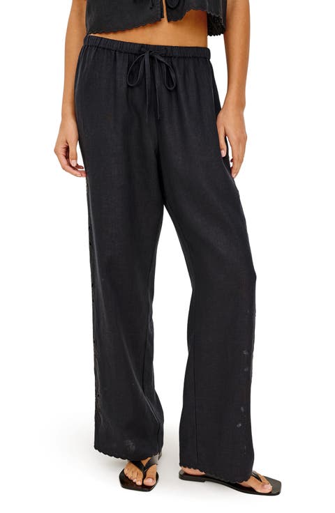 Mirina Eyelet Linen Pants