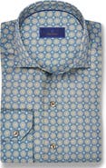 David Donahue Medallion Print Sport Shirt