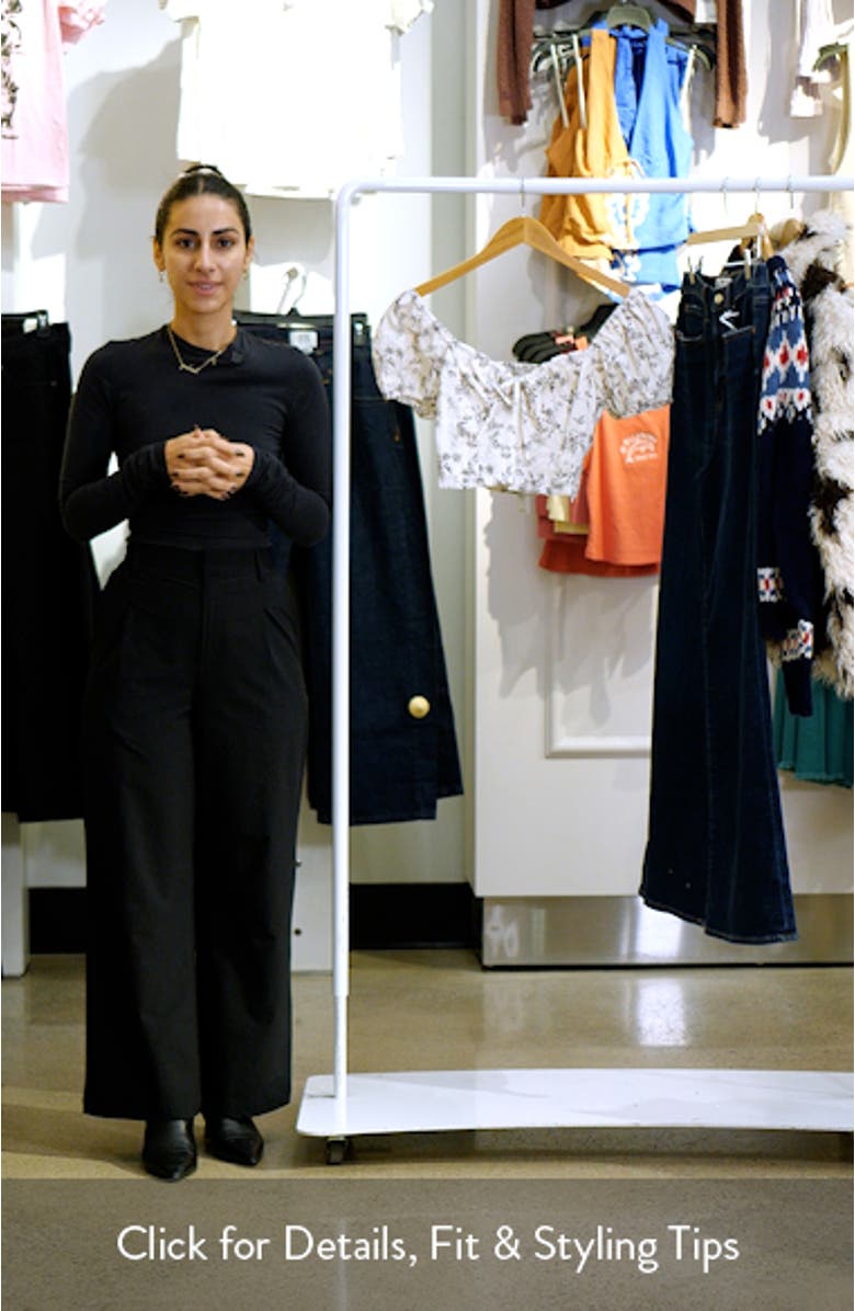 Monira Floral Puff Sleeve Cotton Crop Top, sales video thumbnail