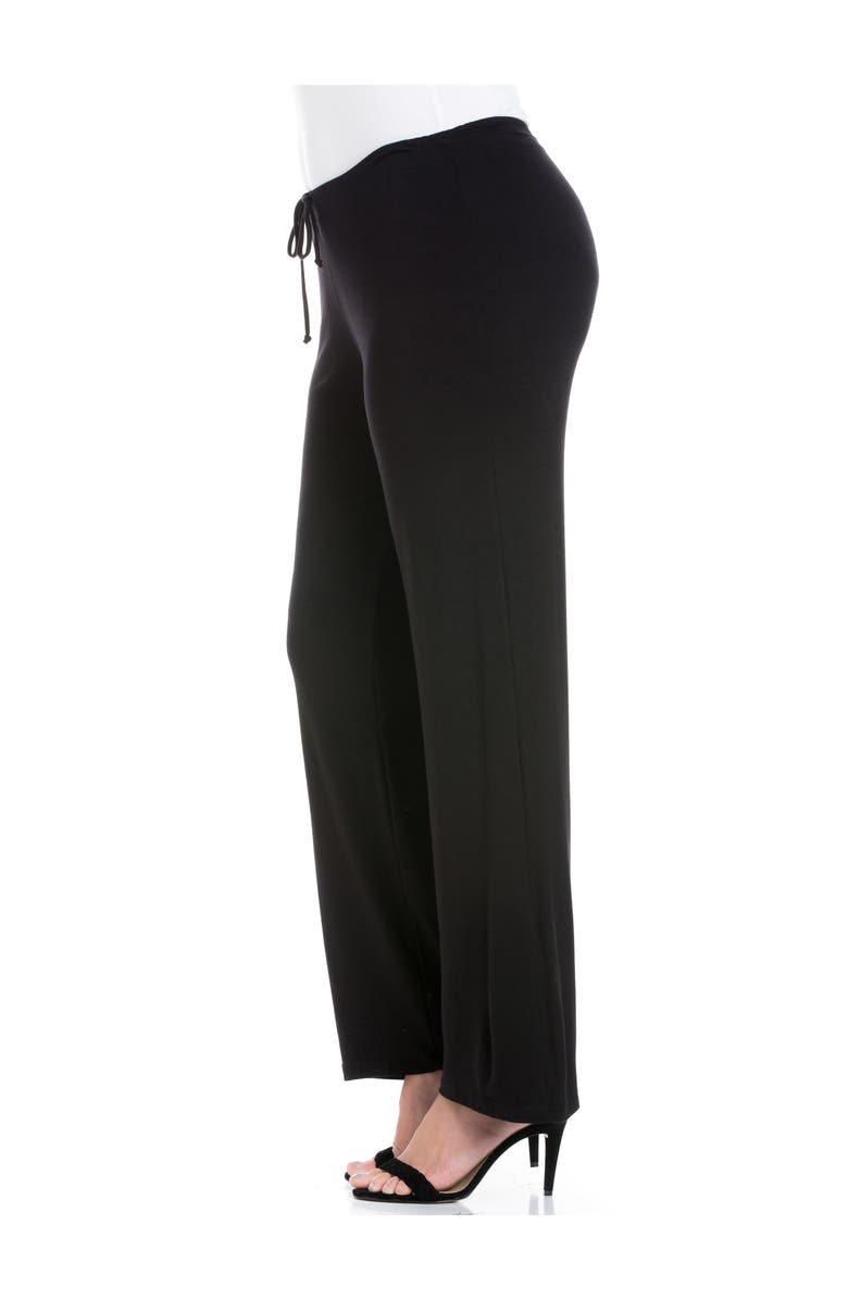 24seven Comfort Apparel Comfortable Stretch Draw String Pants, Alternate, color, Black