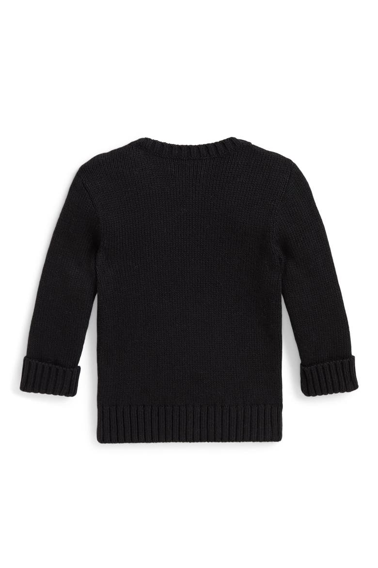 Polo Bear Cotton Sweater, Alternate, color, POLO BLACK