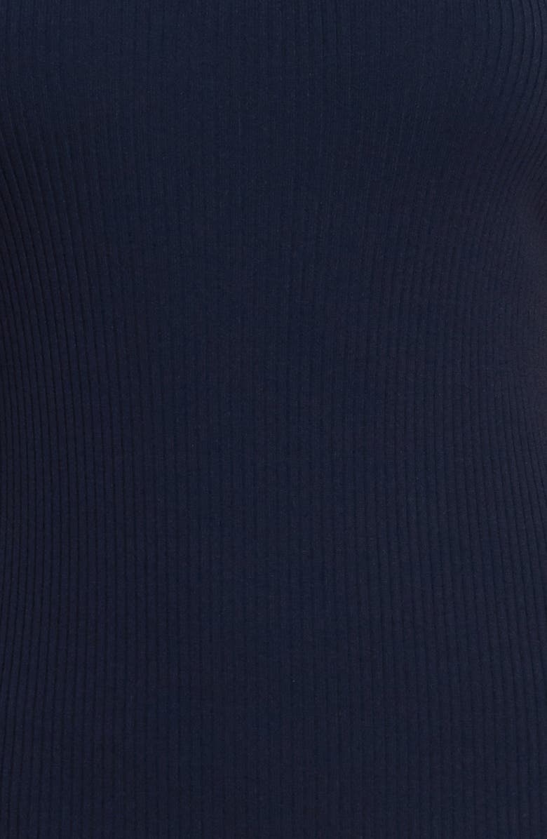 FLYING TOMATO Johnny Collar Sweater Midi Dress, Alternate, color, Navy