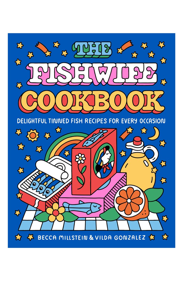 Fishwife Tinned Seafood Co. 'The Fishwife Cookbook: Delightful Tinned Fish Recipes for Every Occasion' Book, Main, color, Blue