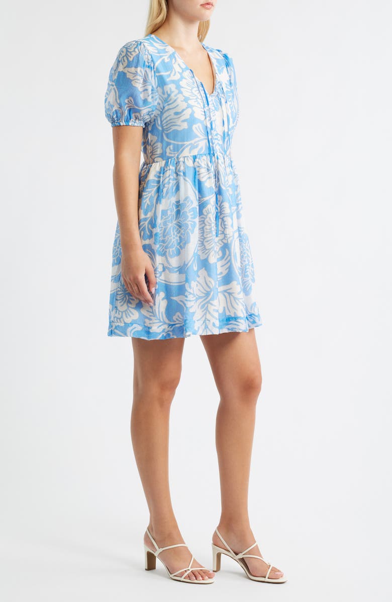 Halogen<sup>®</sup> Tie Neck Minidress, Alternate, color, Blue Multi