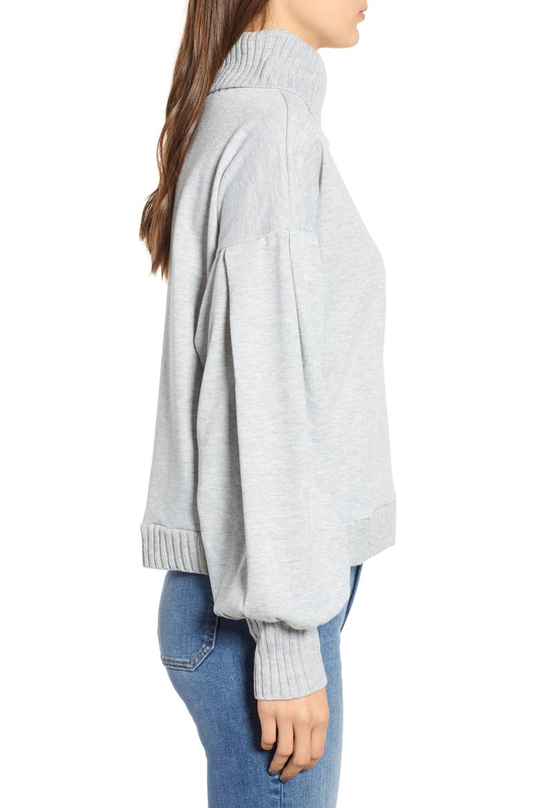 Rib Trim Sweatshirt, Alternate, color, GREY PEARL HEATHER