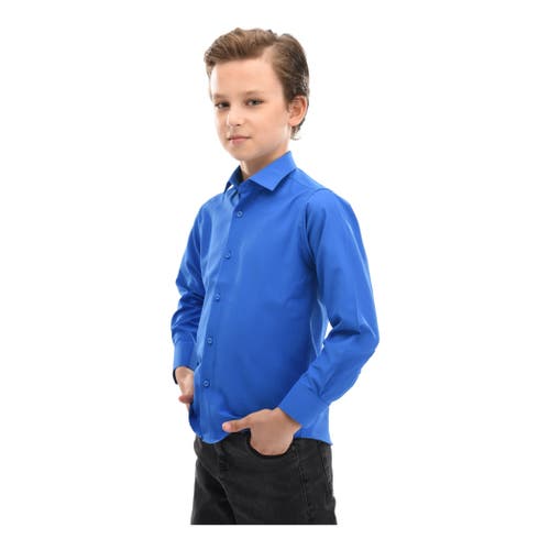 Moustache Solid-color Dress Shirt In Light Blue