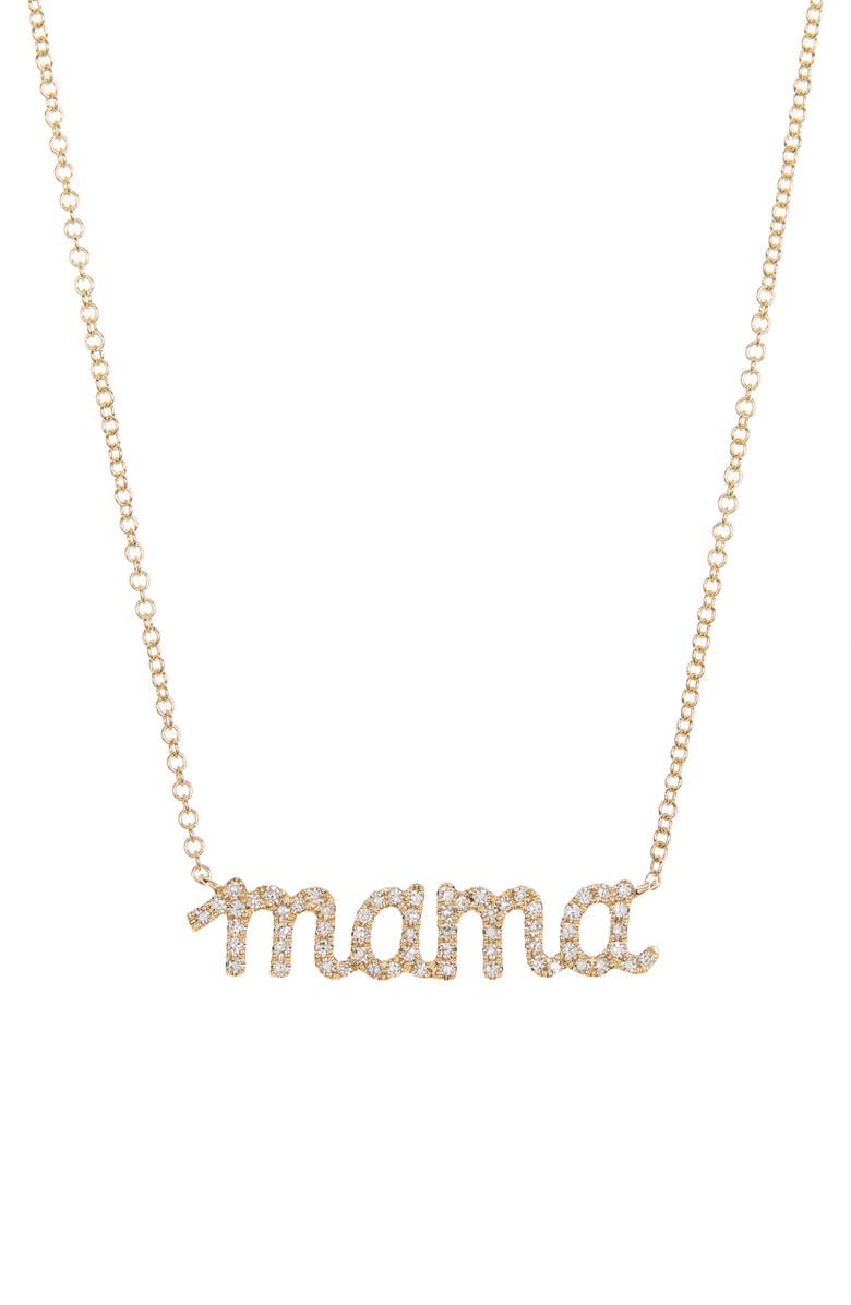 RON HAMI 14K Gold Pavé Diamond Mama Pendant Necklace - 0.19 ctw., Main, color, 