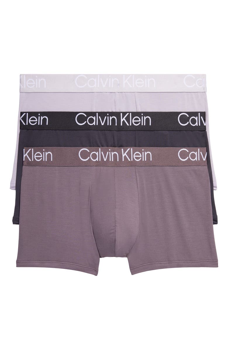 Calvin Klein Ultra-Soft Modern 3-Pack Stretch Modal Trunks, Main, color,